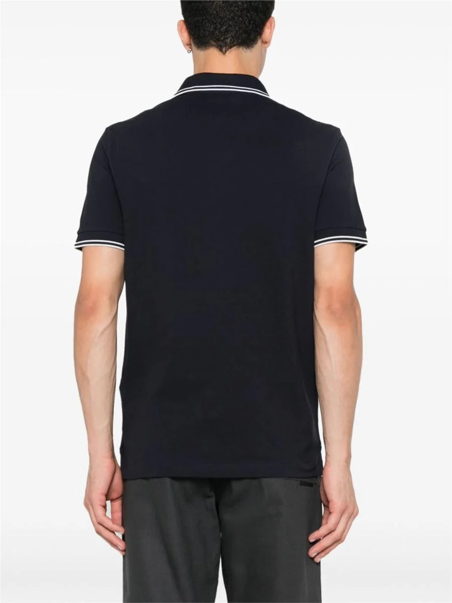Piqué Cotton Polo Shirt-STONE ISLAND-Verso
