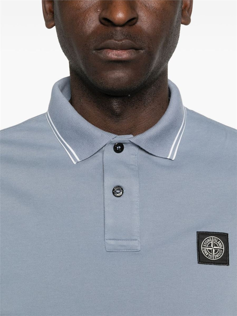 Piqué cotton polo shirt-STONE ISLAND-Verso