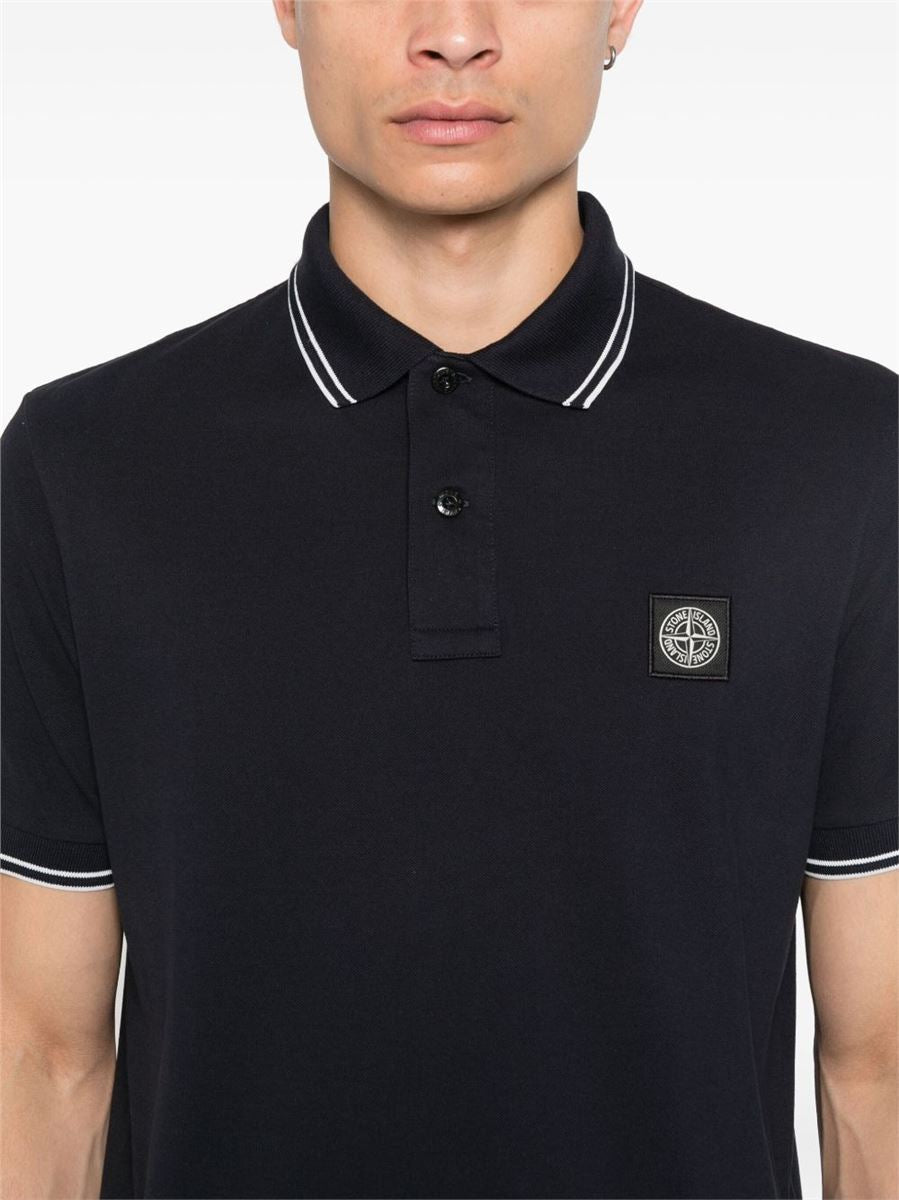 Piqué cotton polo shirt-STONE ISLAND-Verso
