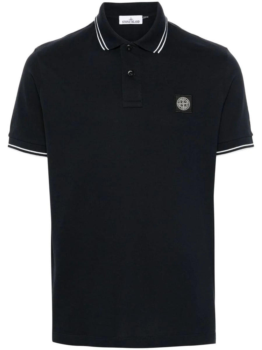 Piqué Cotton Polo Shirt-STONE ISLAND-Verso