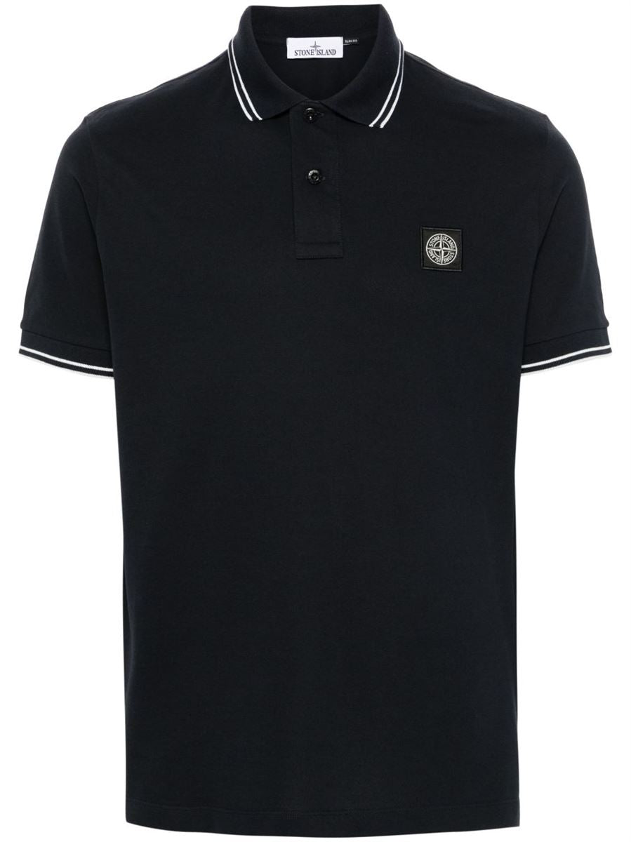 Piqué cotton polo shirt-STONE ISLAND-Verso