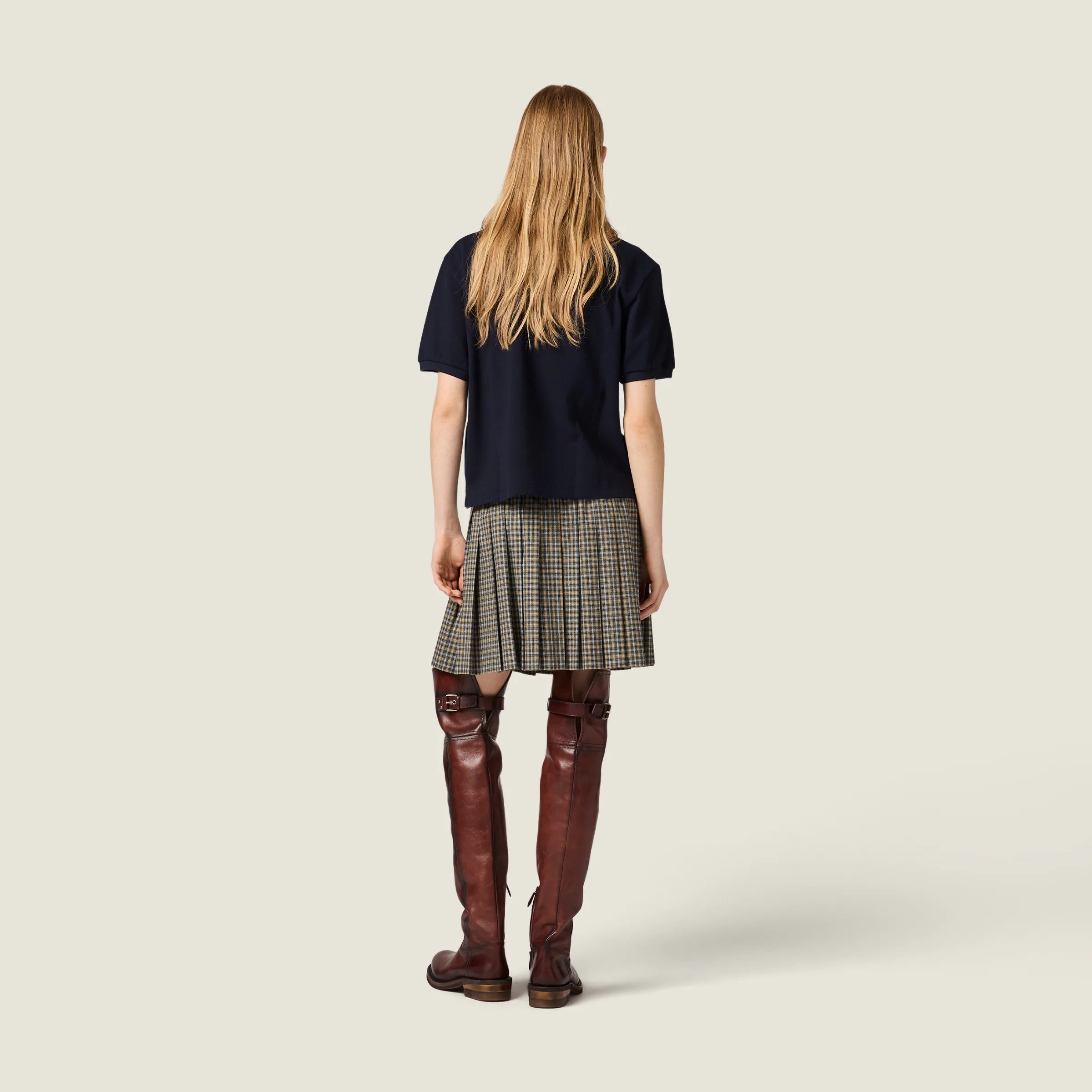 Piqué polo shirt-MIU MIU-Verso