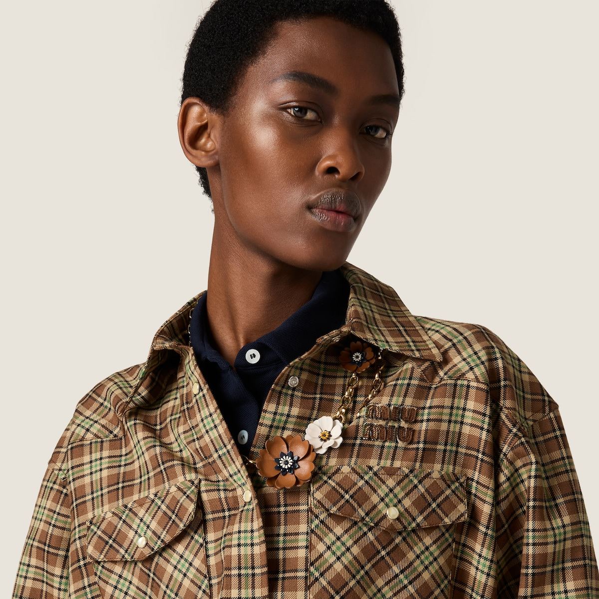 plaid shirt-MIU MIU-Verso