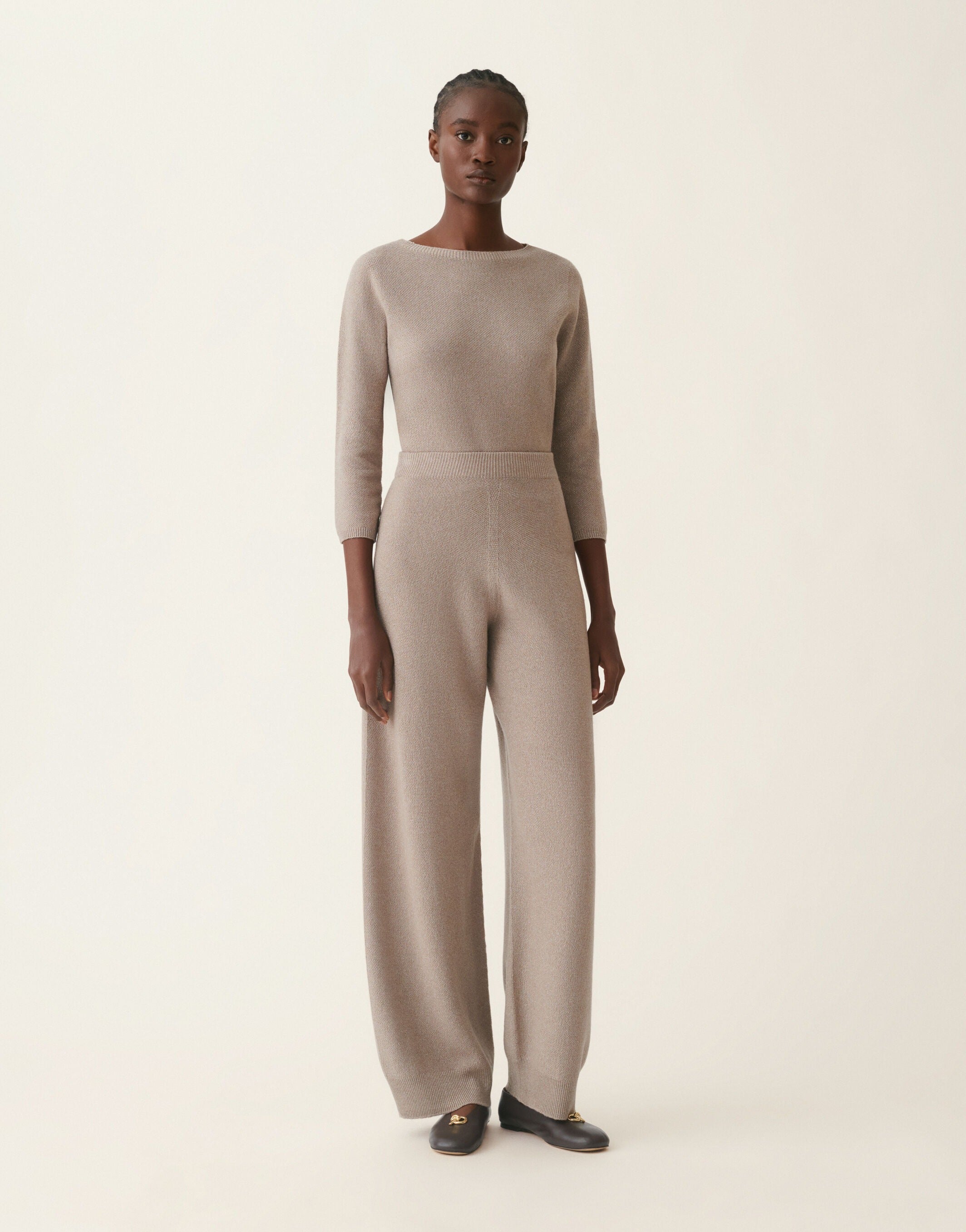 Platinum trousers with lurex-FABIANA FILIPPI-Verso