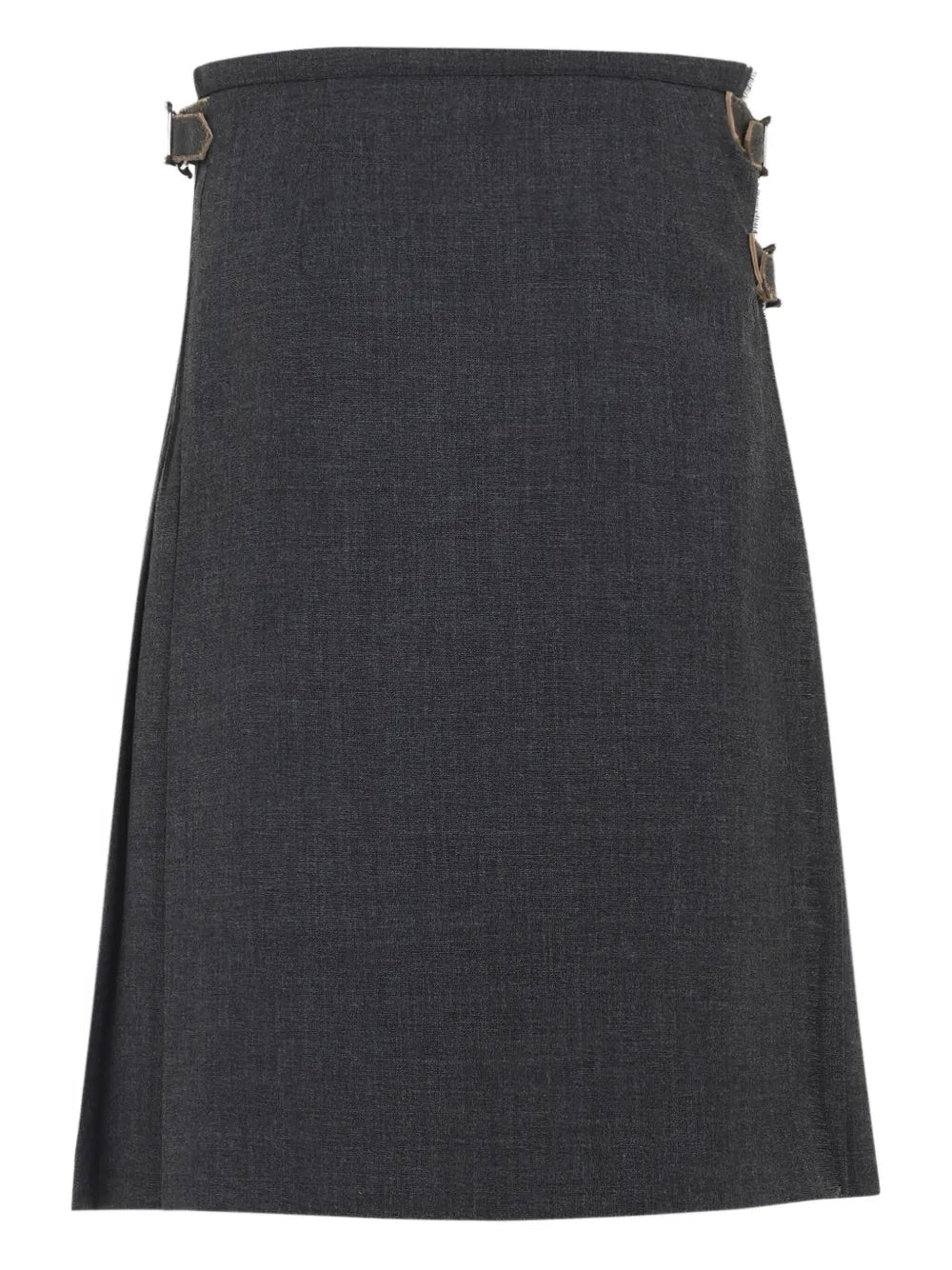 Pleated buckle-fastening midi skirt-PRADA-Verso