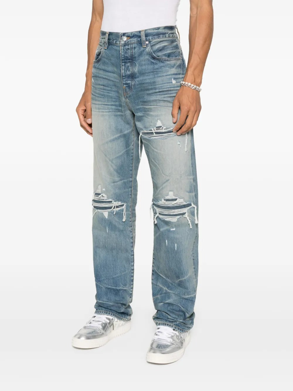 Pleated Denim Straight MX1 Jeans-AMIRI-Verso