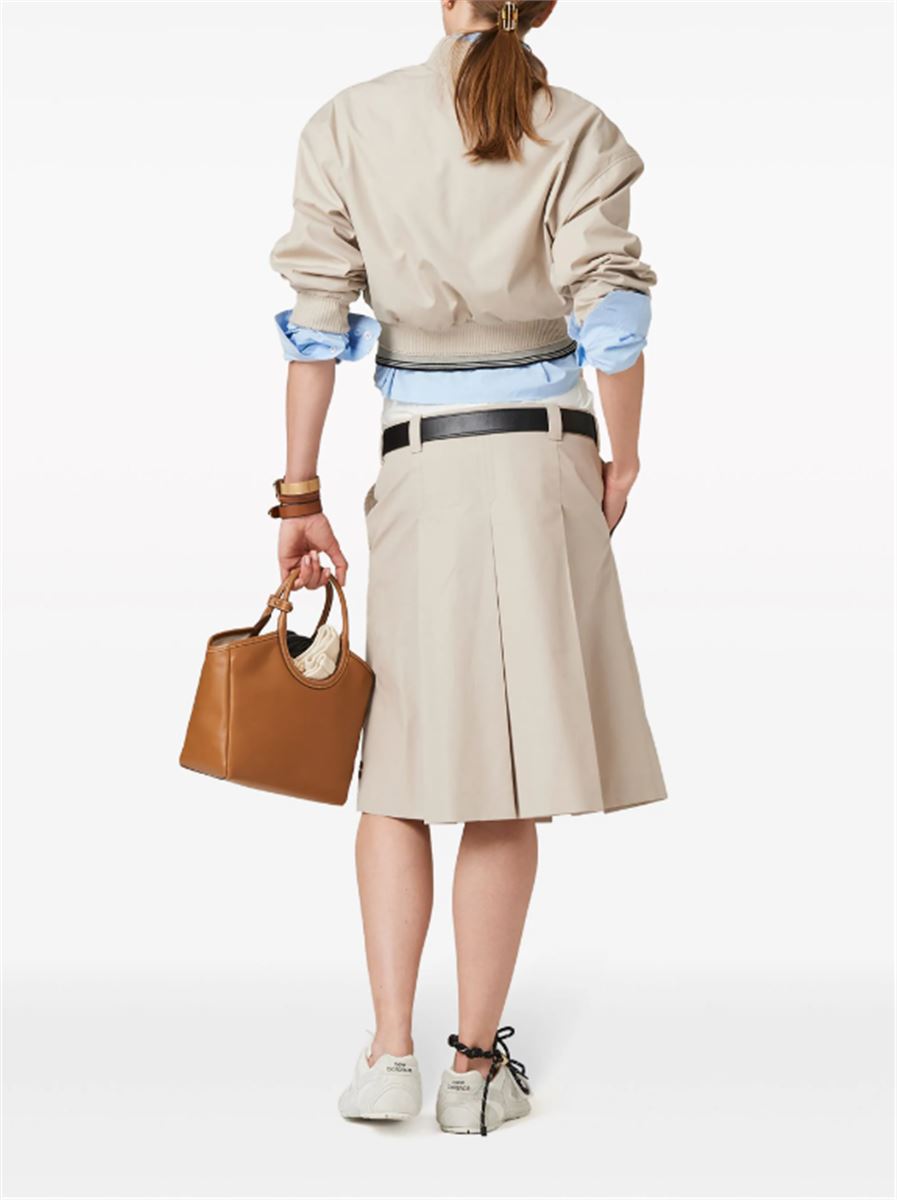 PLEATED GABARDINE SKIRT-MIU MIU-Verso