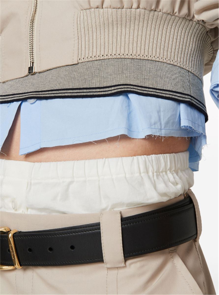 PLEATED GABARDINE SKIRT-MIU MIU-Verso