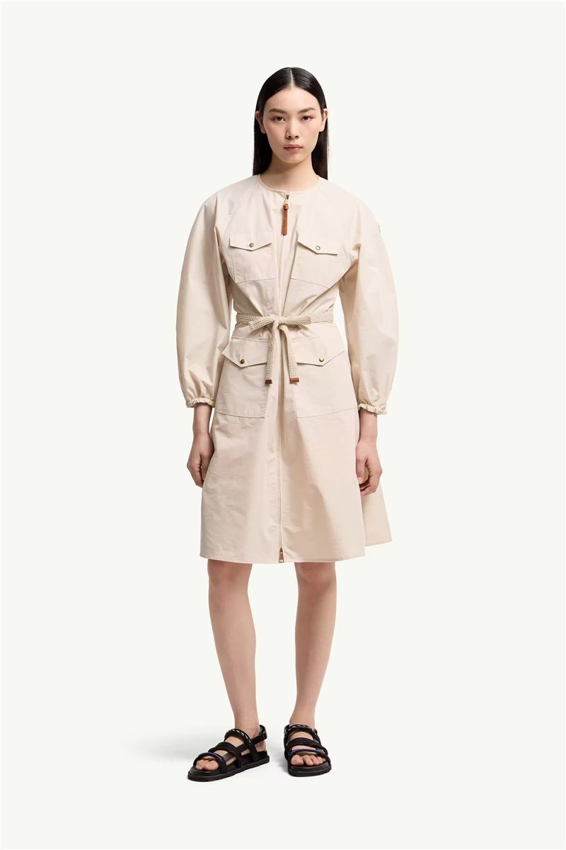 Pleated poplin dress-MONCLER-Verso