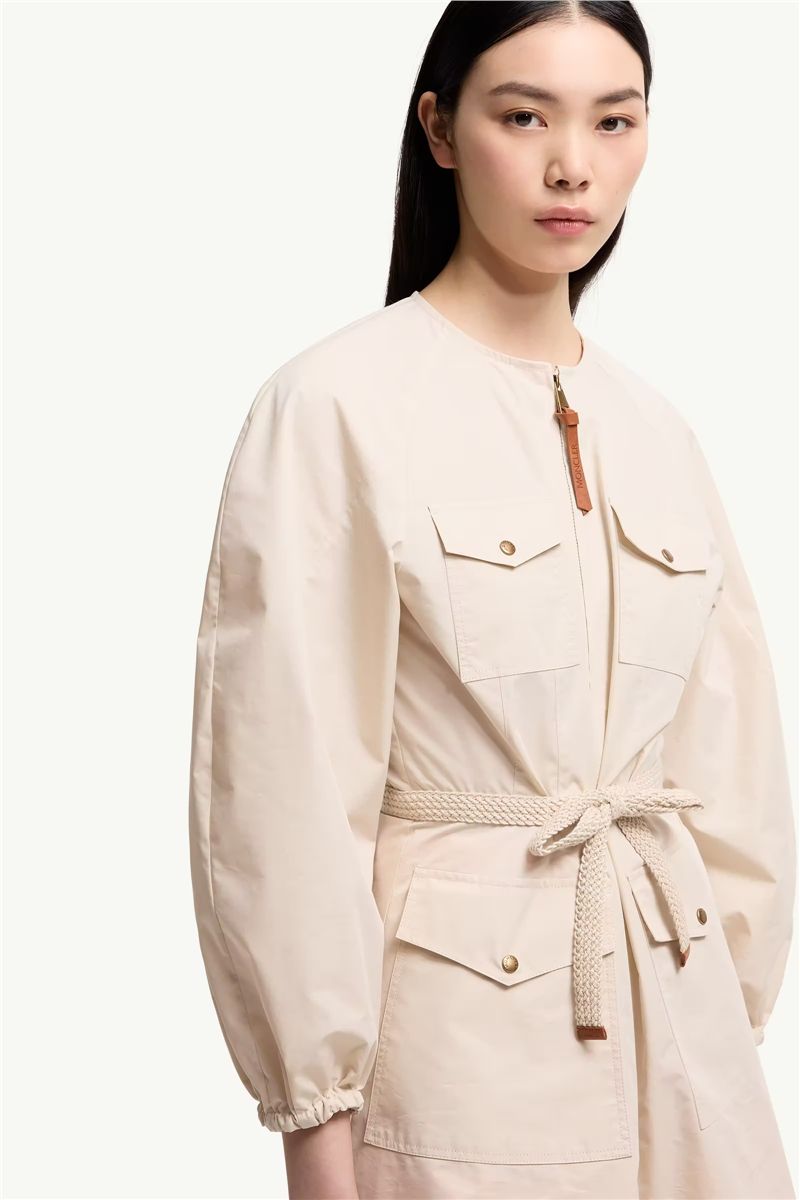 Pleated poplin dress-MONCLER-Verso