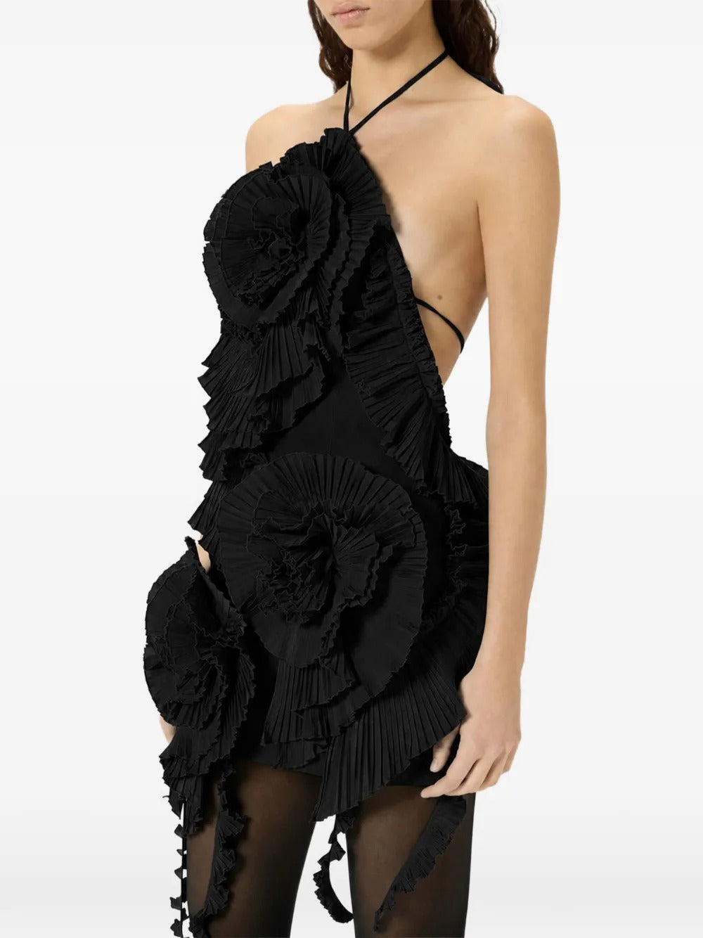 Pleated-rose taffeta mini dress-BLUMARINE-Verso