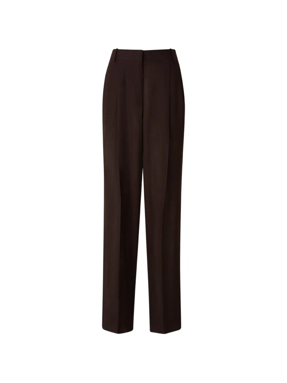 Pleated straight-leg trousers