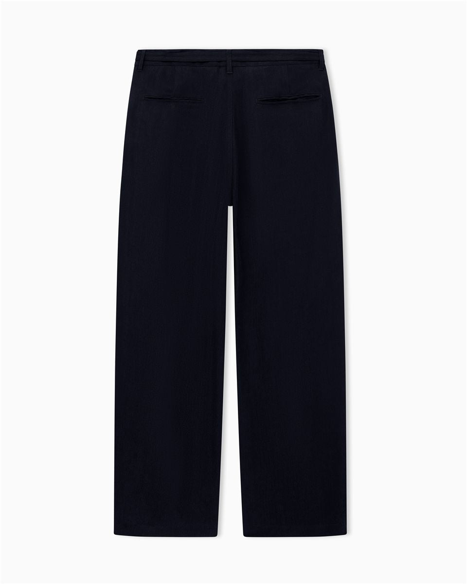 Asv cupro basketweave single-pleat trousers-GIORGIO ARMANI-Verso