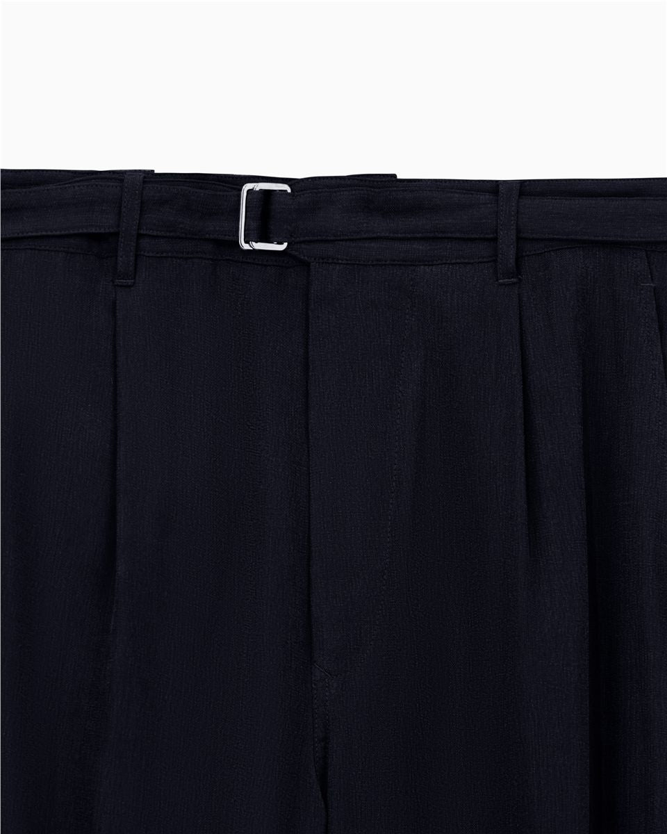 Asv cupro basketweave single-pleat trousers-GIORGIO ARMANI-Verso