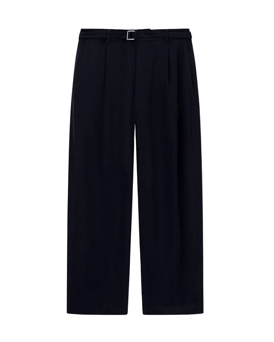 Asv cupro basketweave single-pleat trousers-GIORGIO ARMANI-Verso