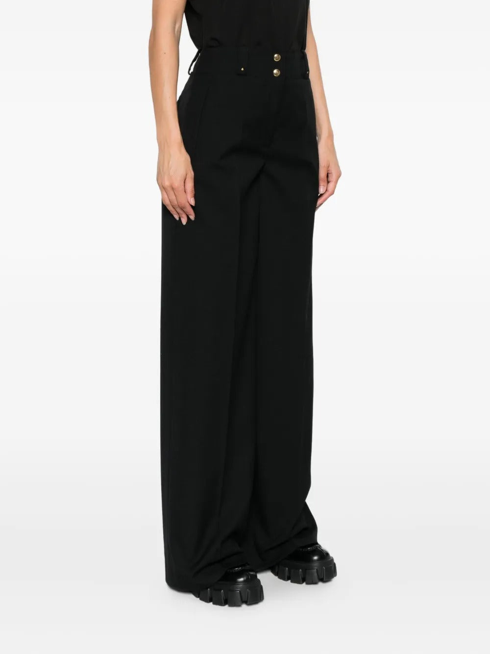 Pleated Wide-leg Trousers-MONCLER-Verso
