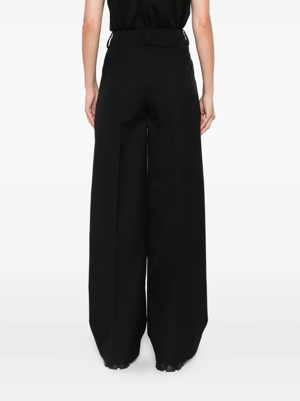 Pleated Wide-leg Trousers-MONCLER-Verso