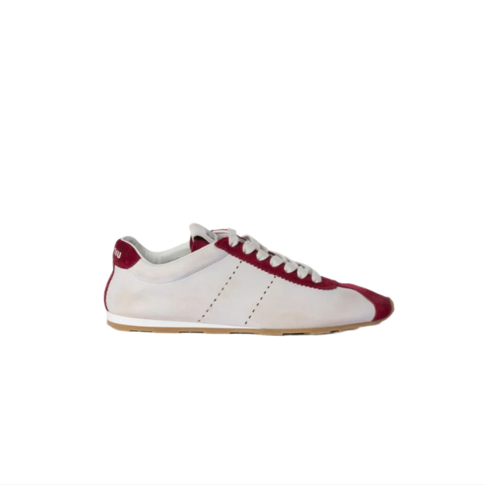 PLUME NAPPA LEATHER AND SUEDE SNEAKERS-MIU MIU-Verso