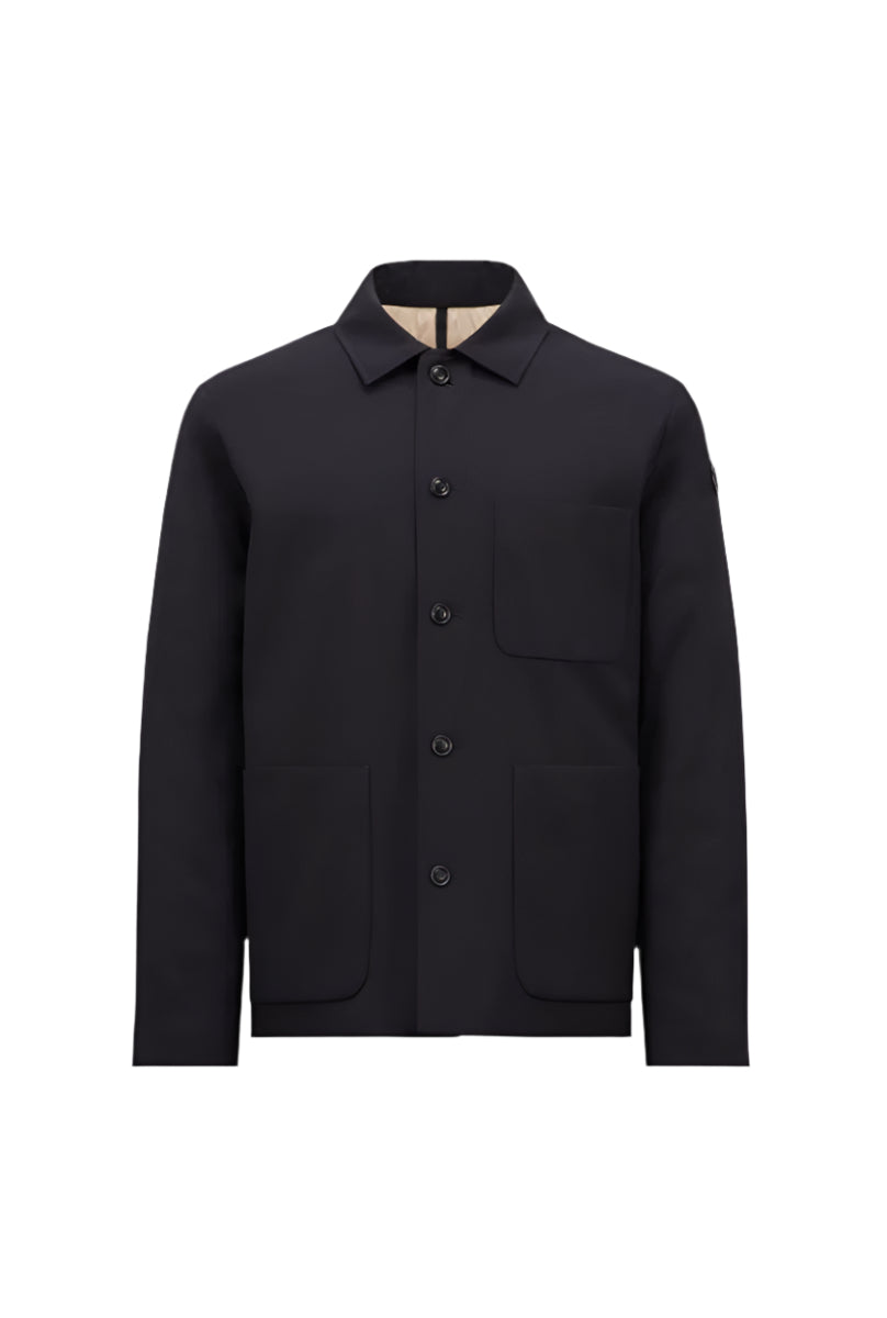 PLUMEL WOOL GABARDINE DOWN SHIRT JACKET - MONCLER - Verso