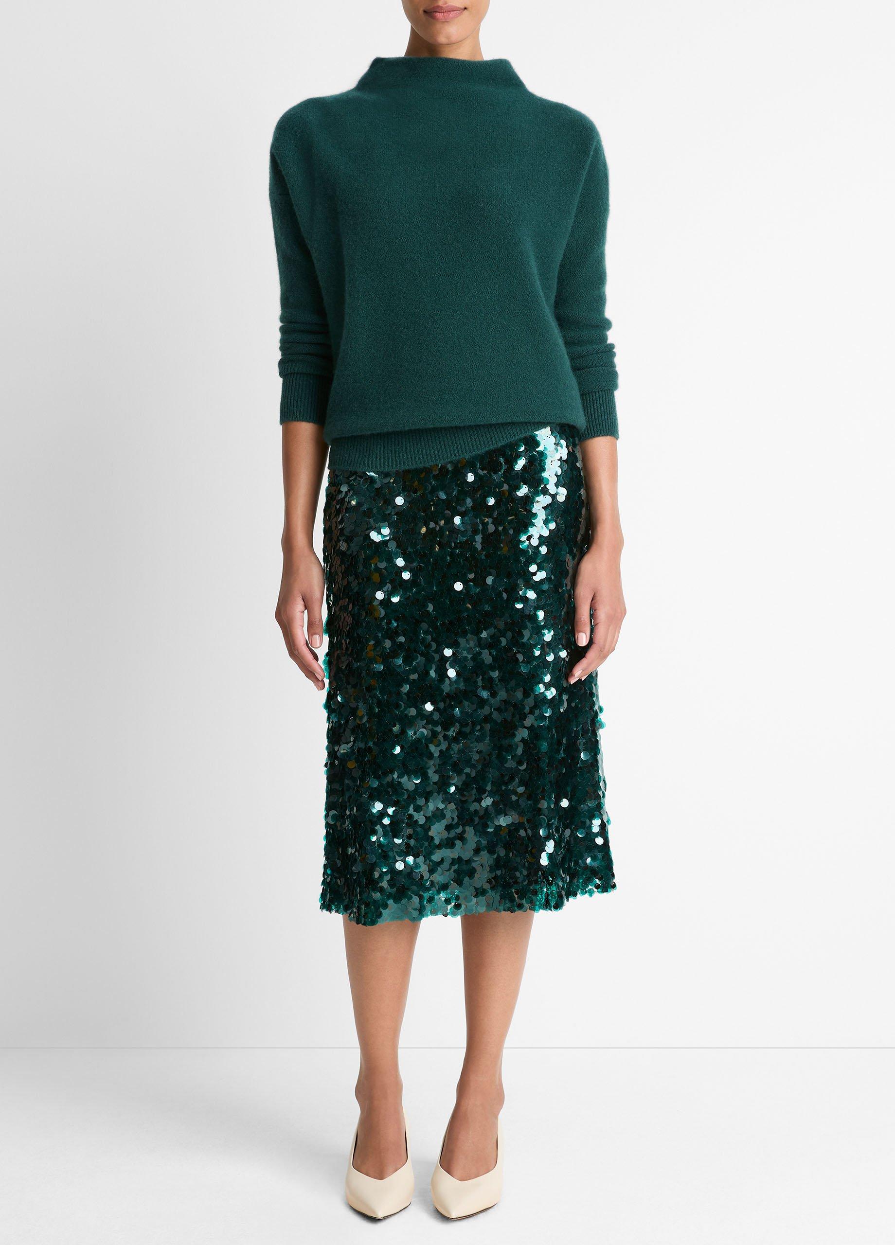 Plush cashmere funnel-neck sweater