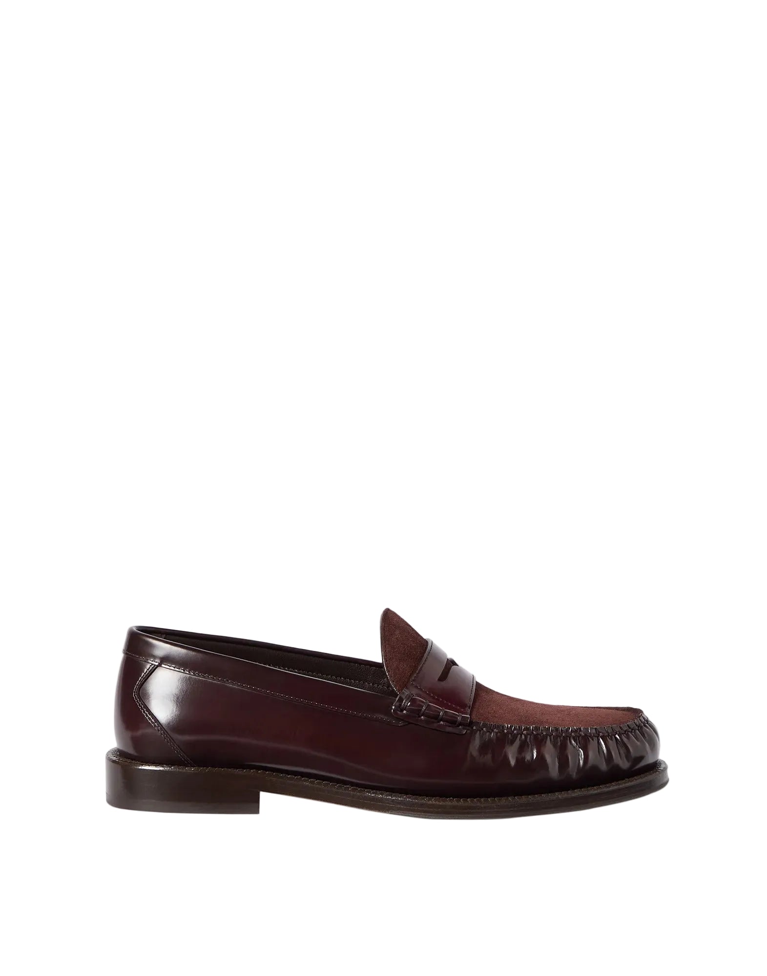 Polished calfskin and suede loafers-BRUNELLO CUCINELLI-310454-41-Verso