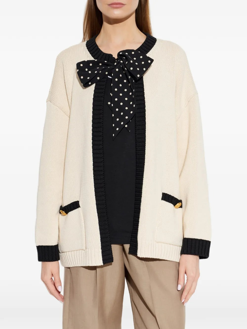 Polka-dot bow-tie cardigan-VALENTINO-Verso