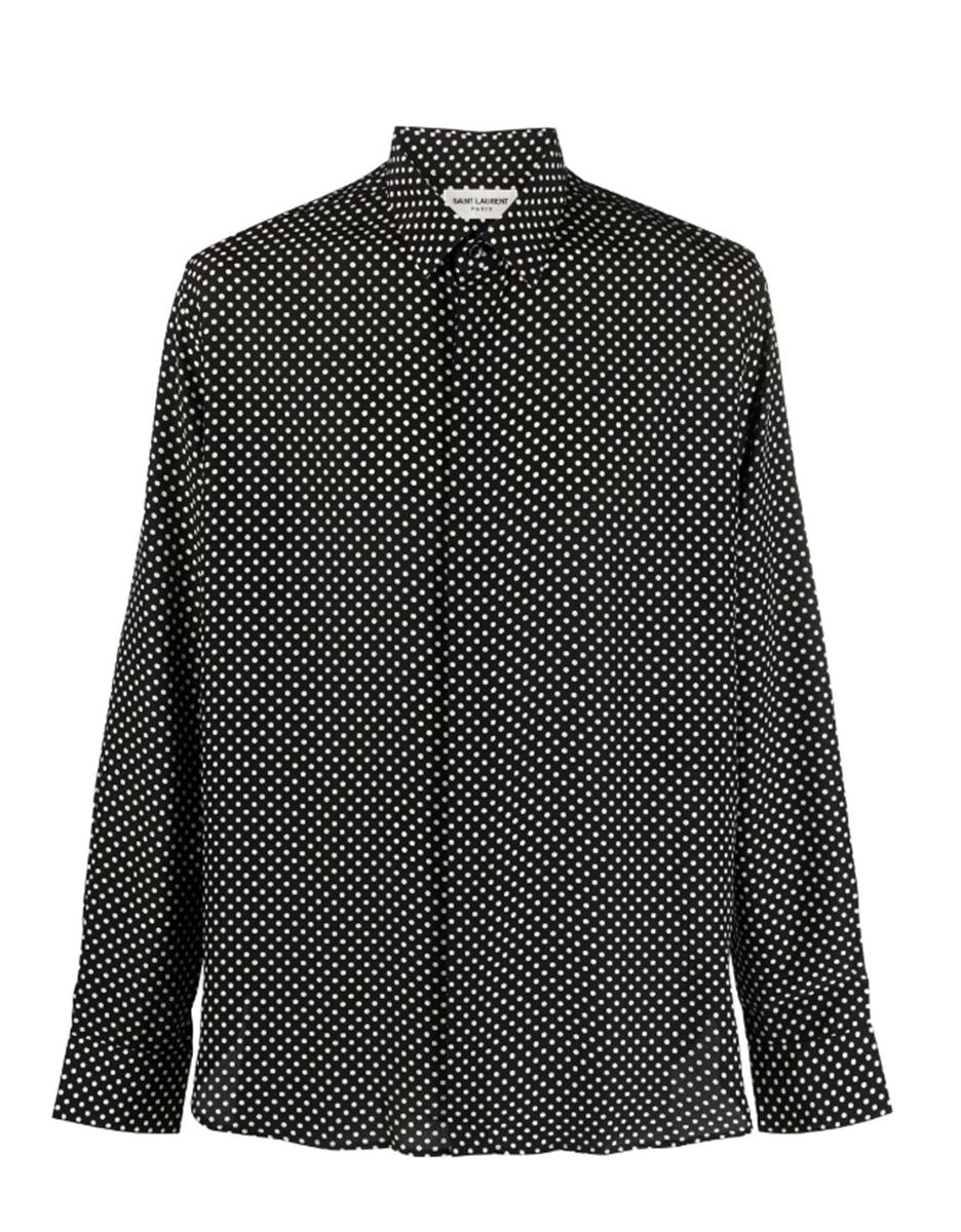 POLKA-DOT PRINT SILK SHIRT SAINT LAURENT