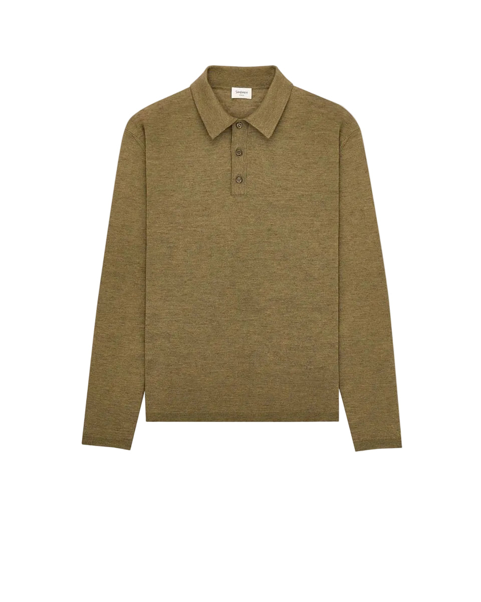 Polo in cashmere, silk, and linen-SAINT LAURENT-311059-M-Verso