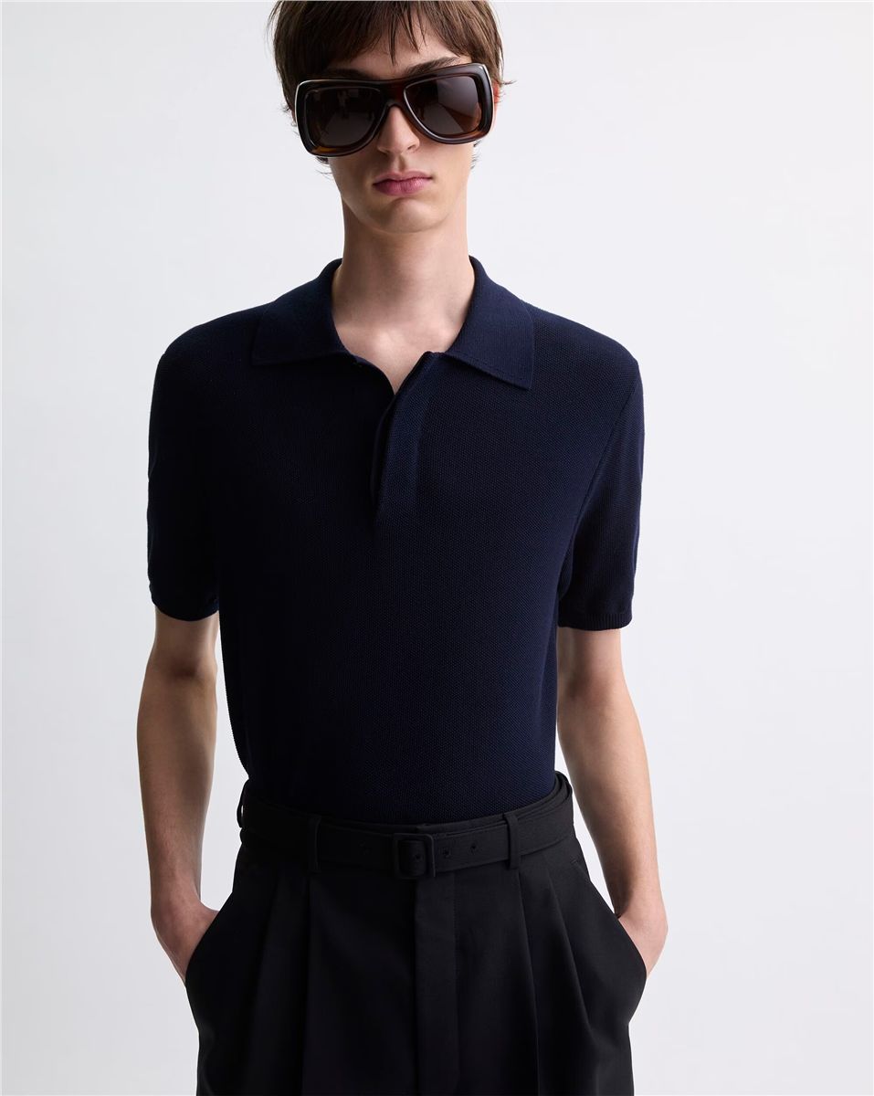 Polo in cotton-SAINT LAURENT-Verso