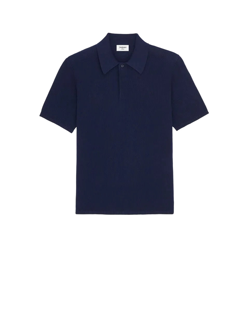 Polo in cotton-SAINT LAURENT-Verso