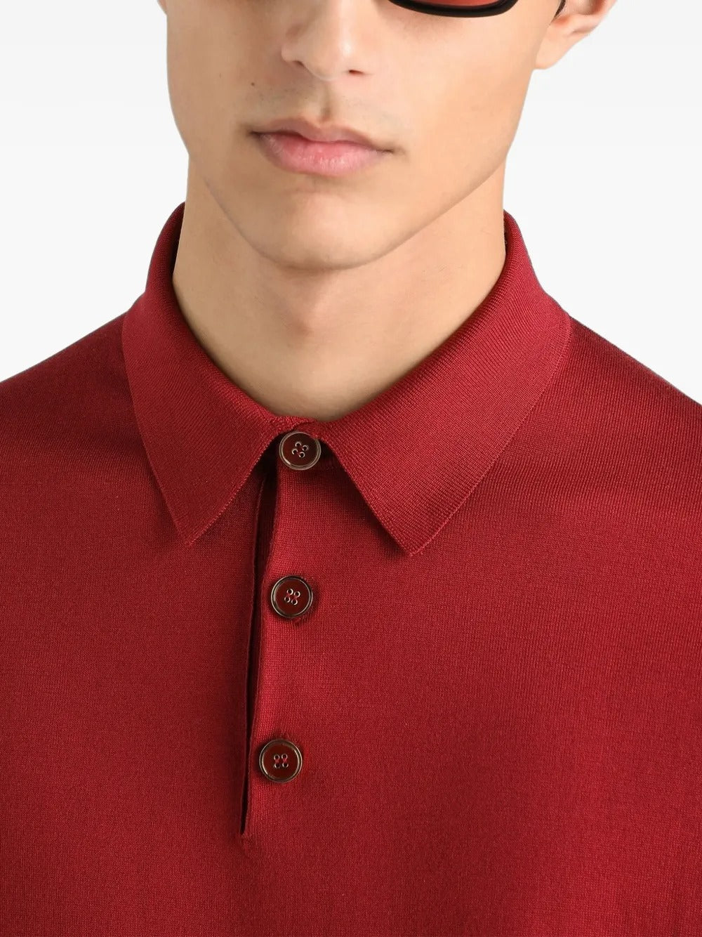 Polo Shirt in Smooth Silk-DOLCE&GABBANA-Verso