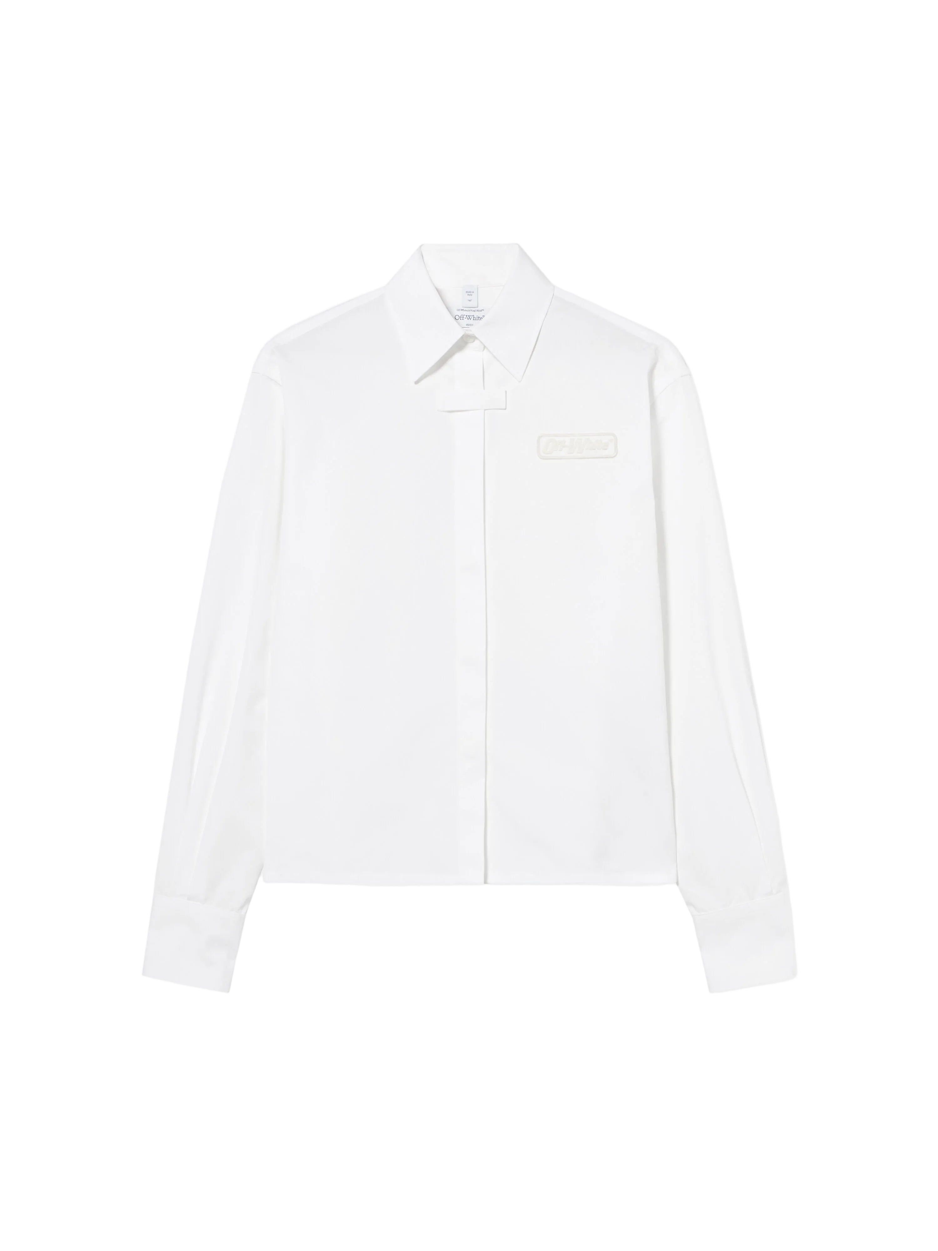 Popeline Long-Sleeved Shirt-OFF-WHITE-Verso