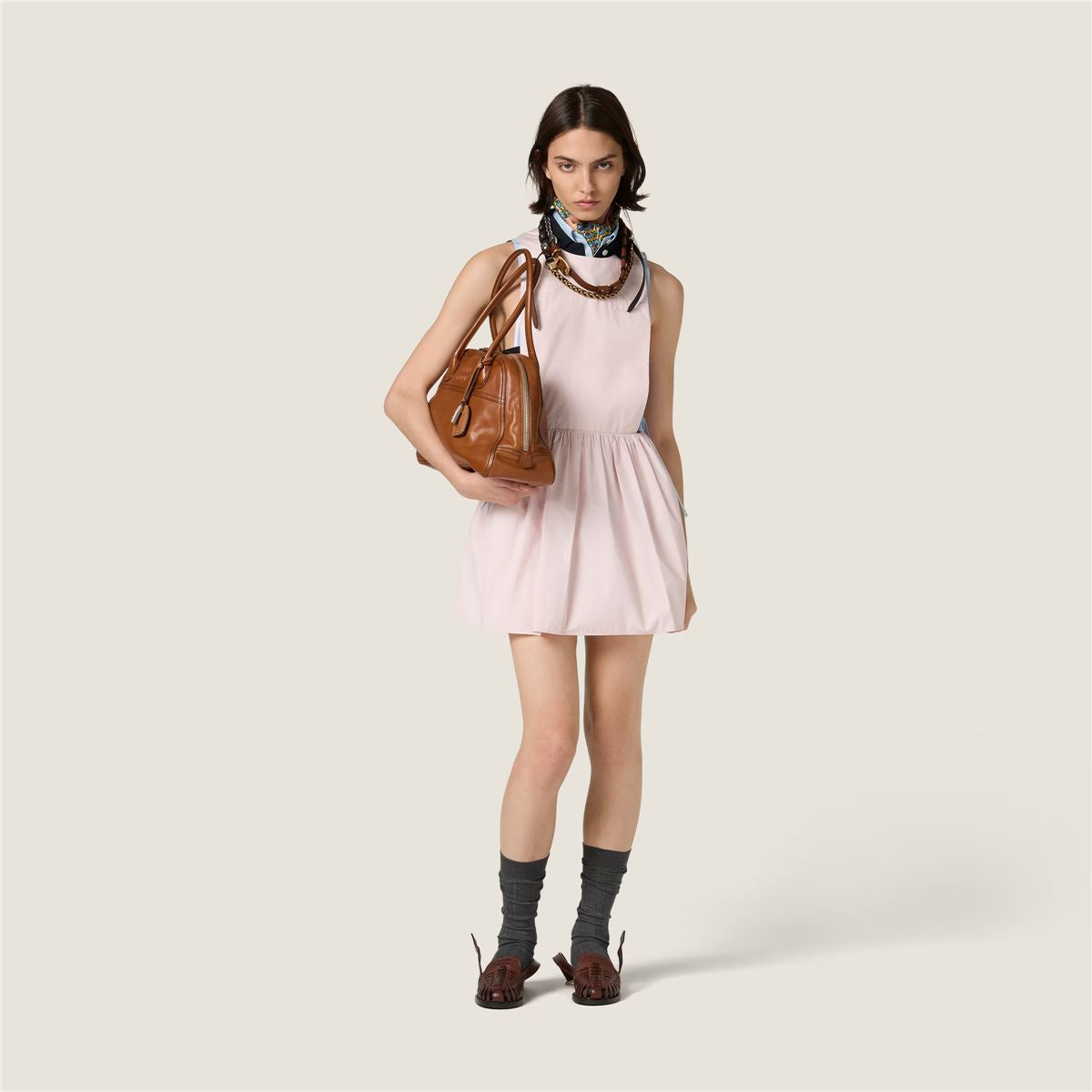 Poplin mini-dress-MIU MIU-Verso