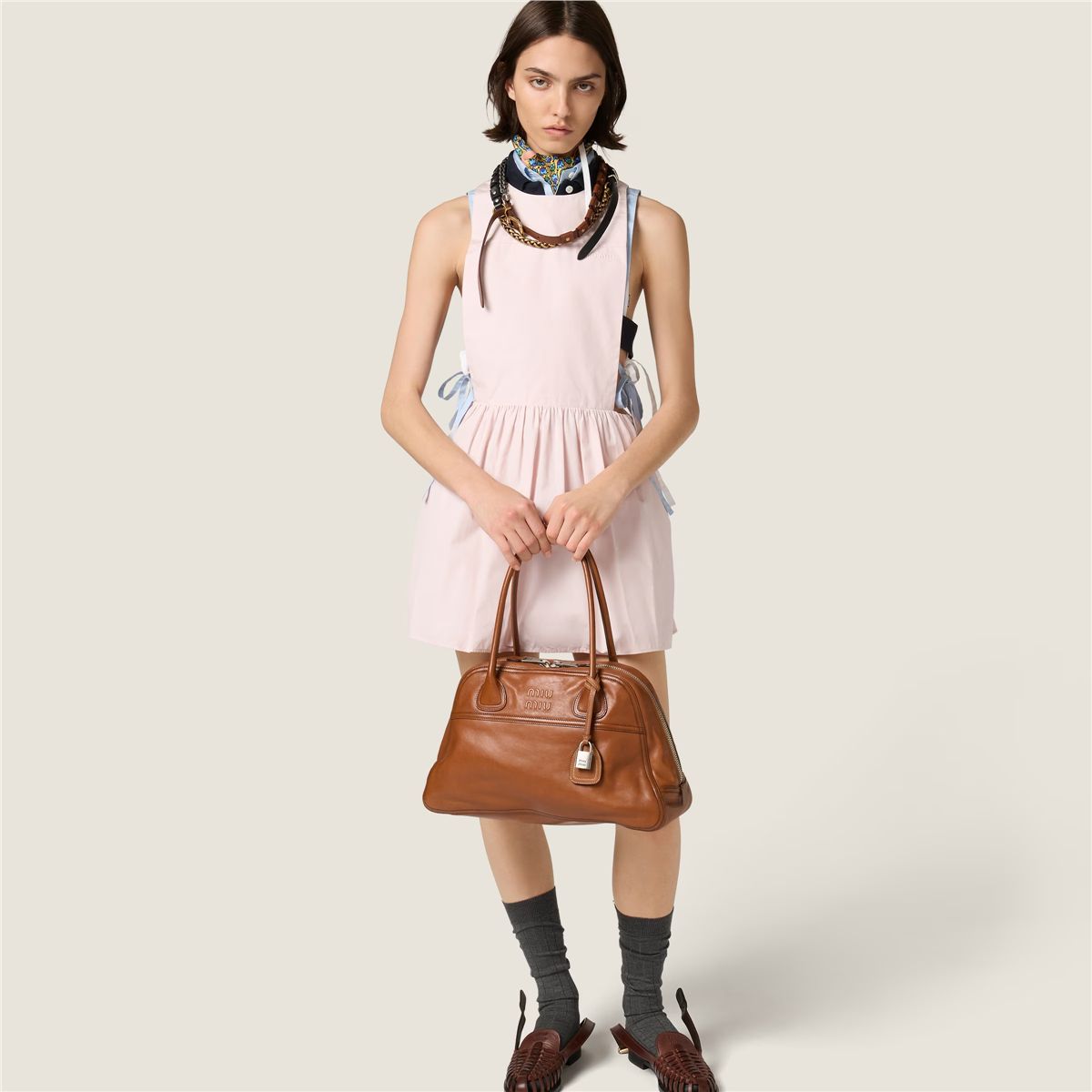 Poplin mini-dress-MIU MIU-Verso