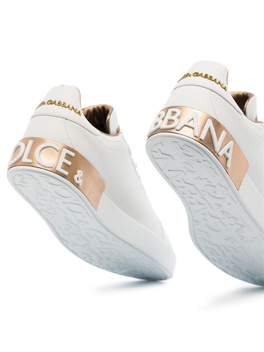 PORTOFINO LEATHER SNEAKERS-DOLCE & GABBANA-Verso