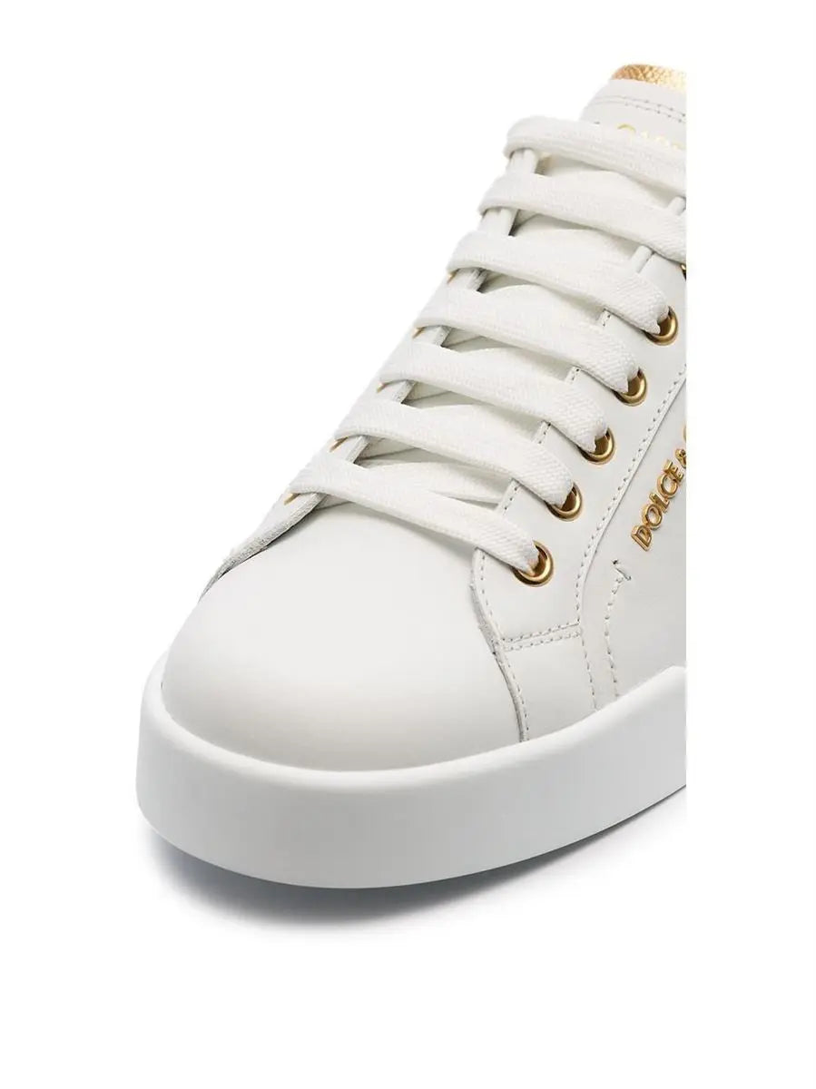 PORTOFINO LOGO-TAG LEATHER SNEAKERS DOLCE & GABBANA