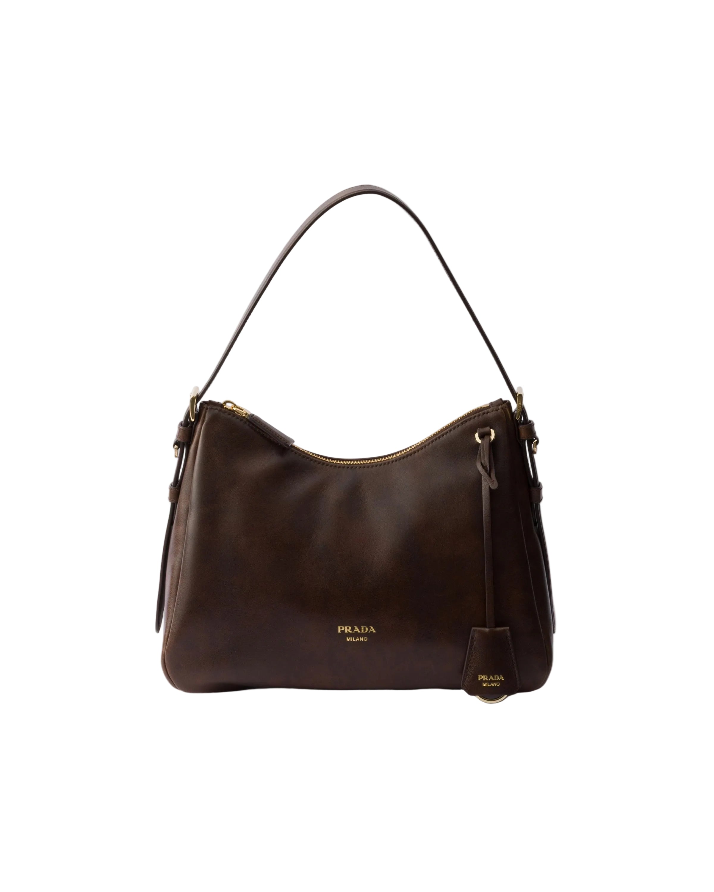 Prada Aimée Medium Leather Shoulder Bag-PRADA-312160-TU-Verso