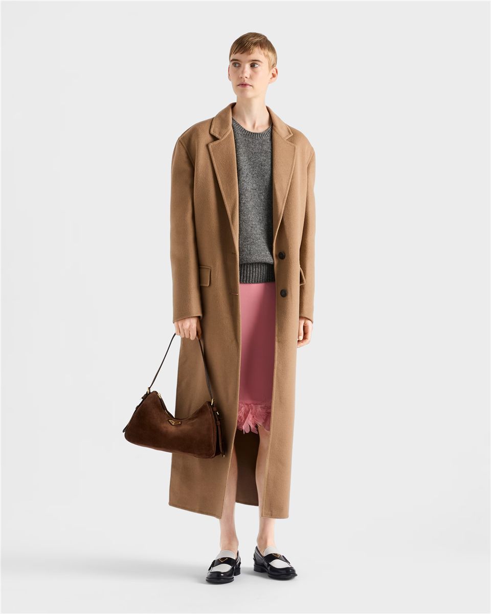 Prada aimée medium suede shoulder bag