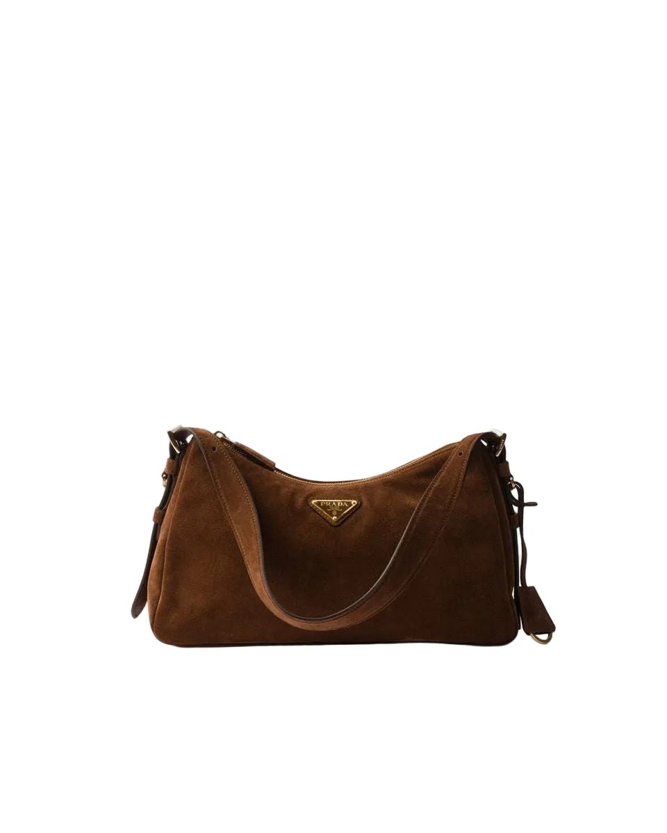 Prada aimée medium suede shoulder bag-PRADA-Verso