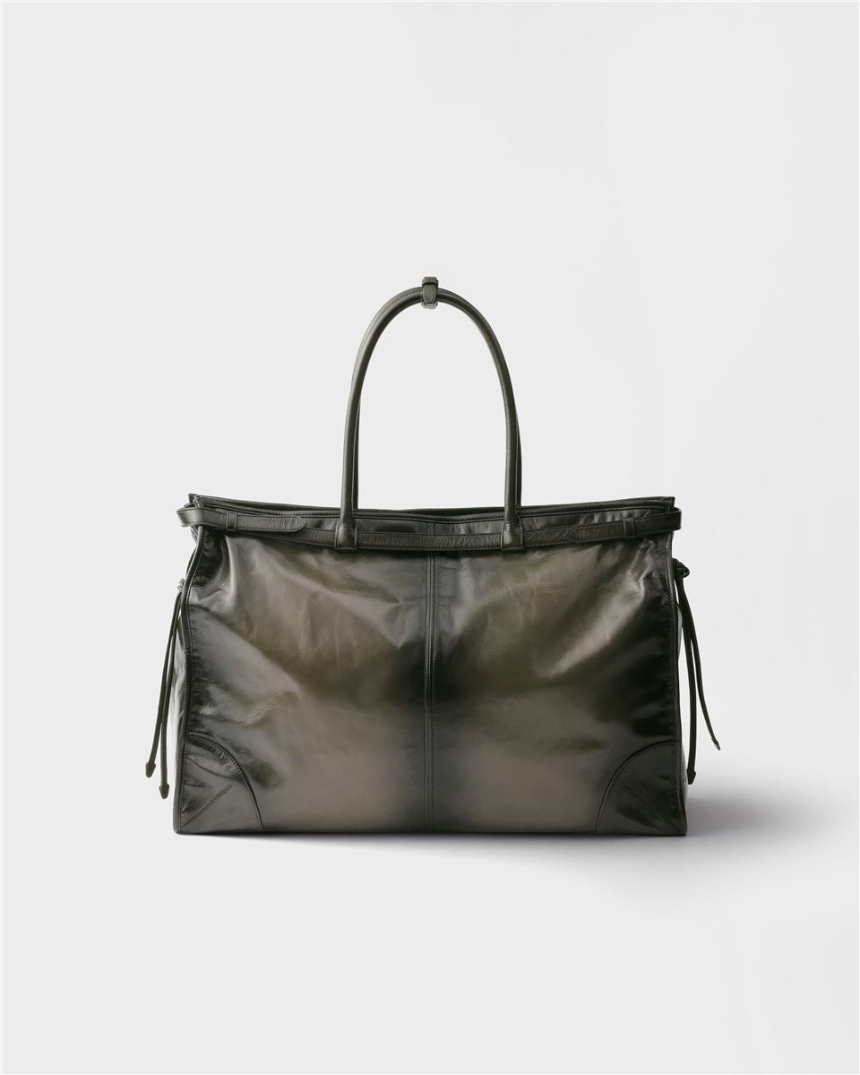 Prada bonnie antiqued leather tote bag-PRADA-Verso