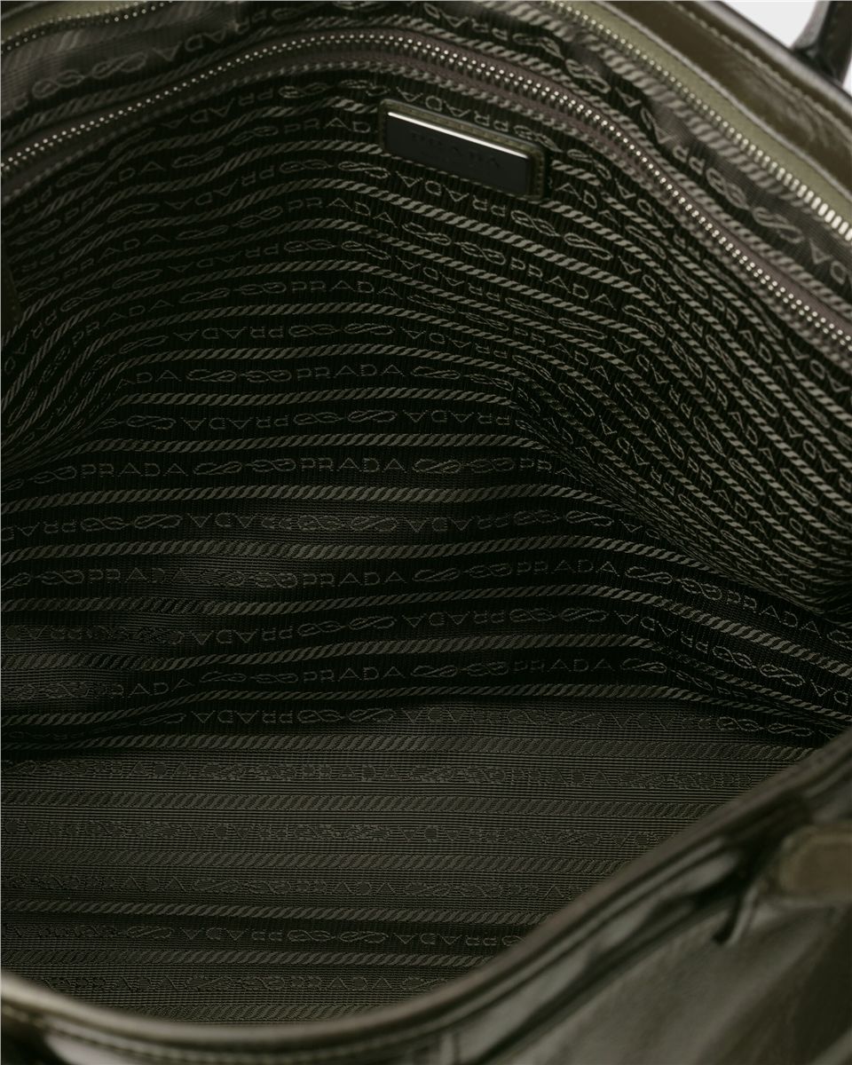 Prada bonnie antiqued leather tote bag-PRADA-Verso