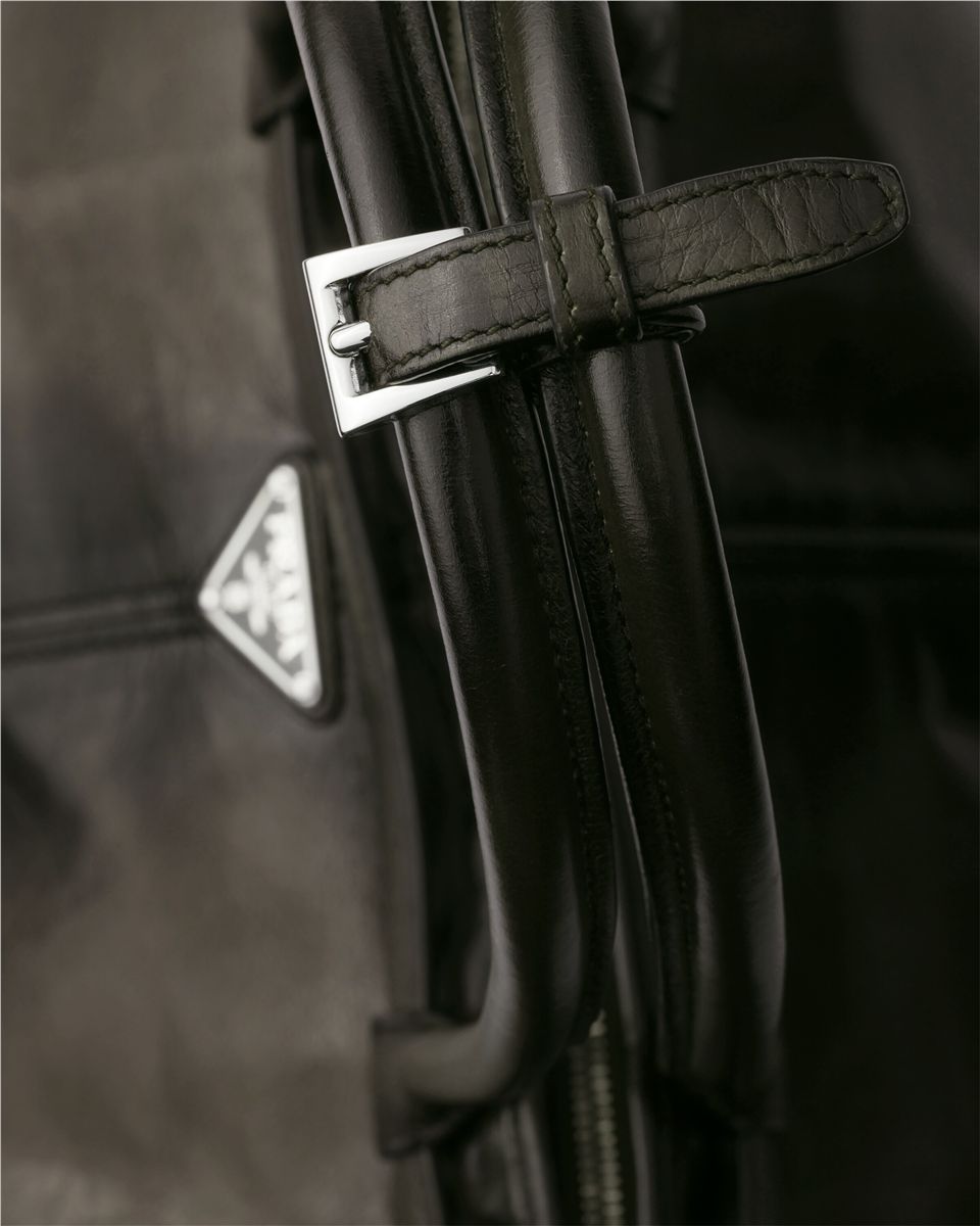 Prada bonnie antiqued leather tote bag-PRADA-Verso