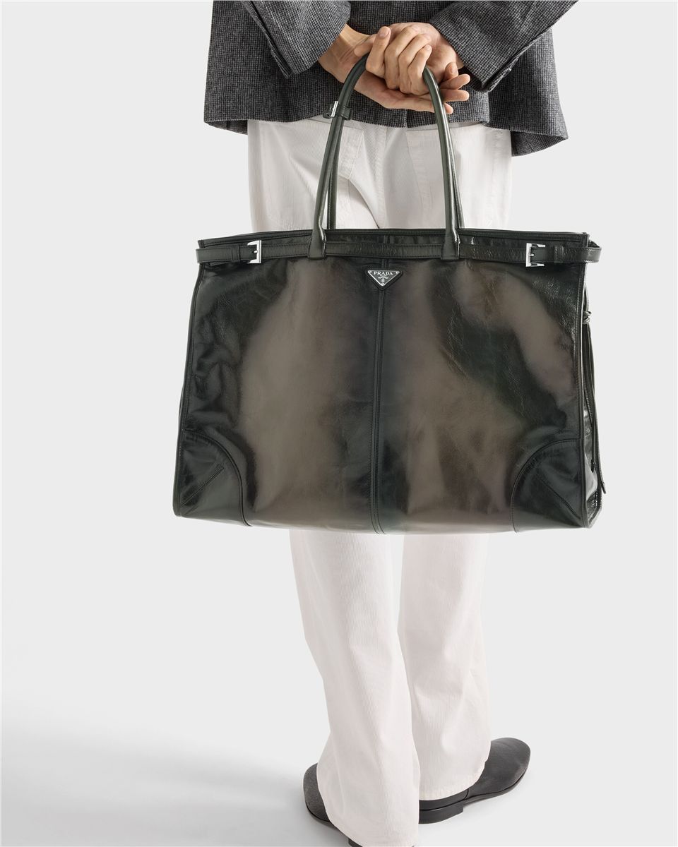 Prada bonnie antiqued leather tote bag-PRADA-Verso