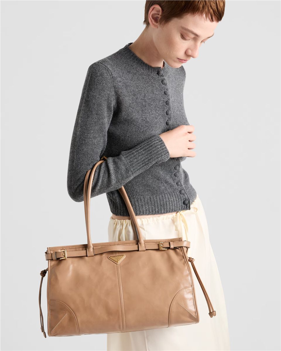 Prada bonnie large leather handbag-PRADA-Verso
