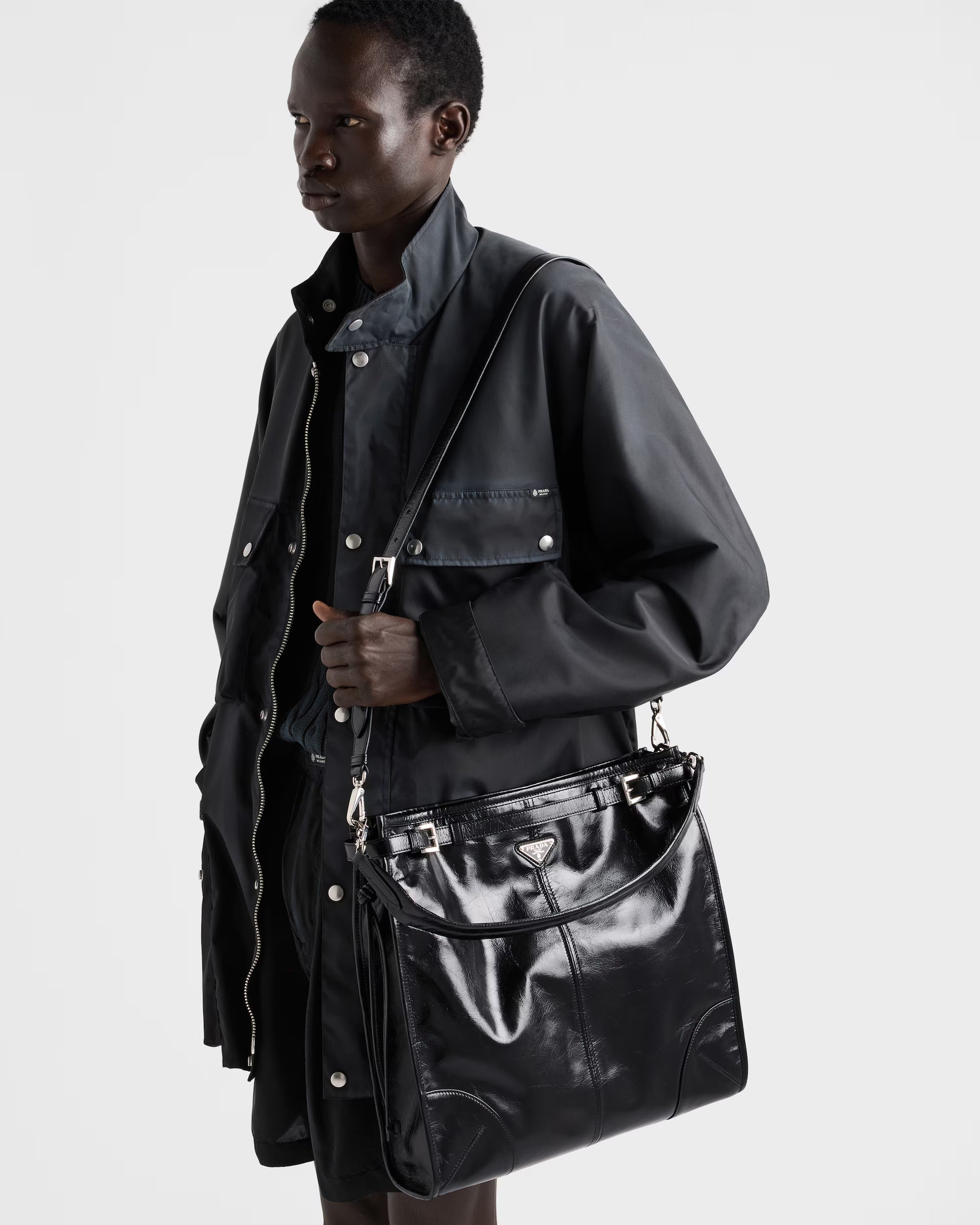 Prada bonnie leather shoulder bag-PRADA-Verso