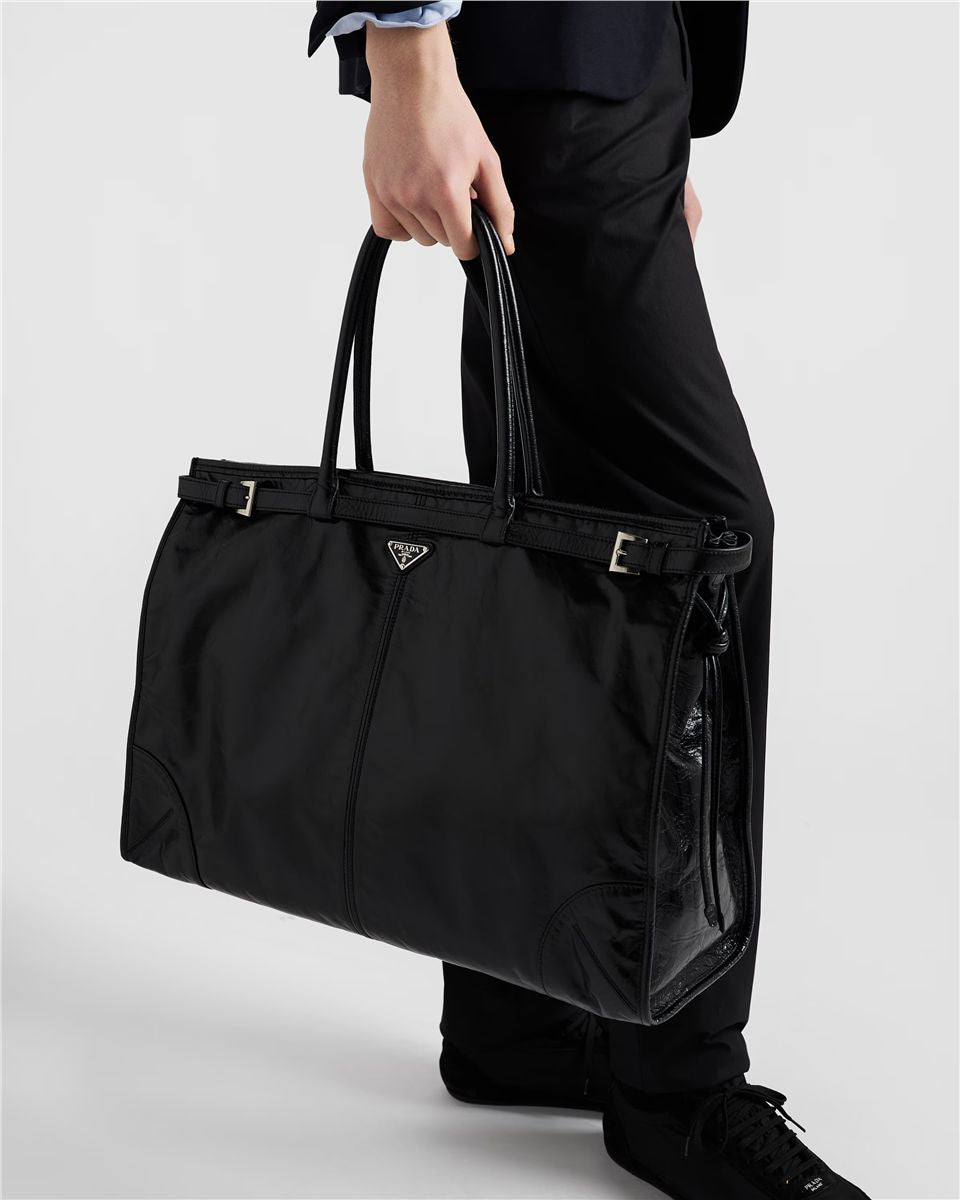 Prada bonnie leather tote bag-PRADA-Verso