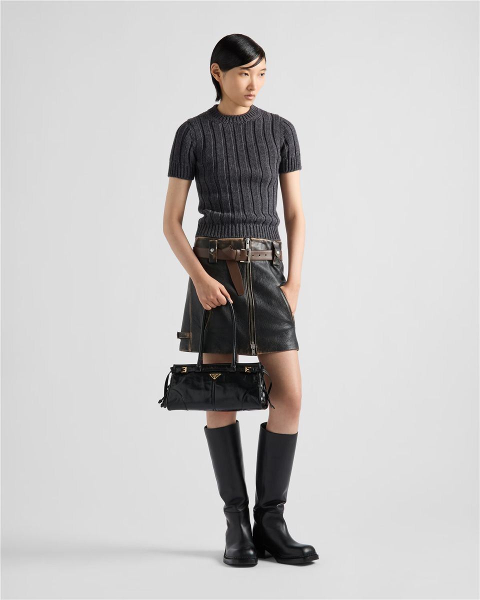 Prada bonnie medium leather handbag