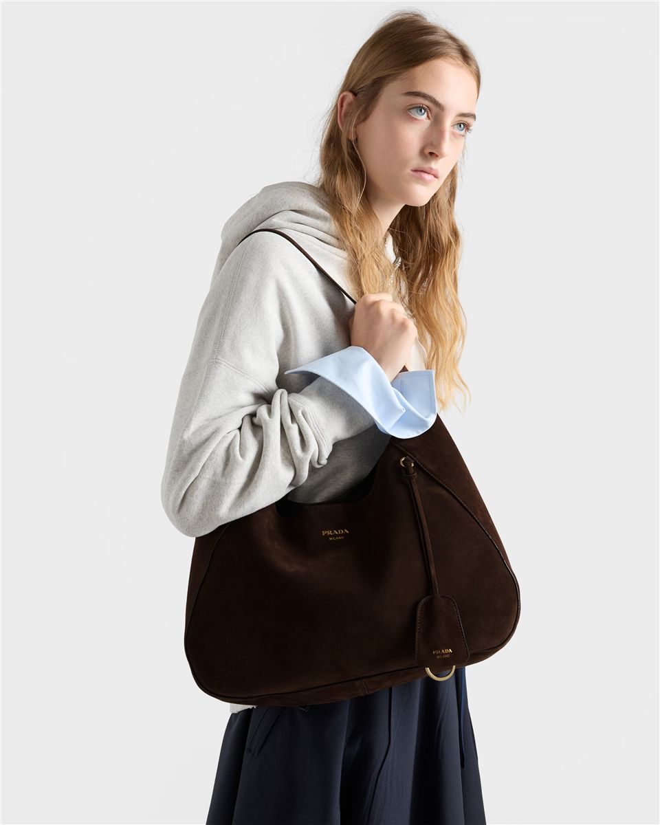 Prada boogie large suede bag-PRADA-Verso