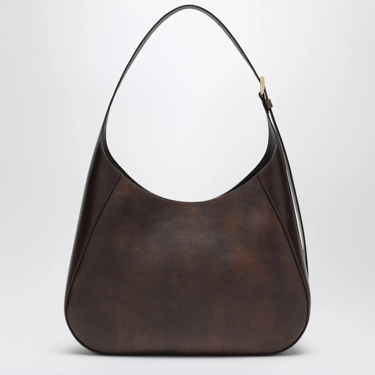 Prada Boogie Medium Brown Leather Hobo Bag-PRADA-Verso