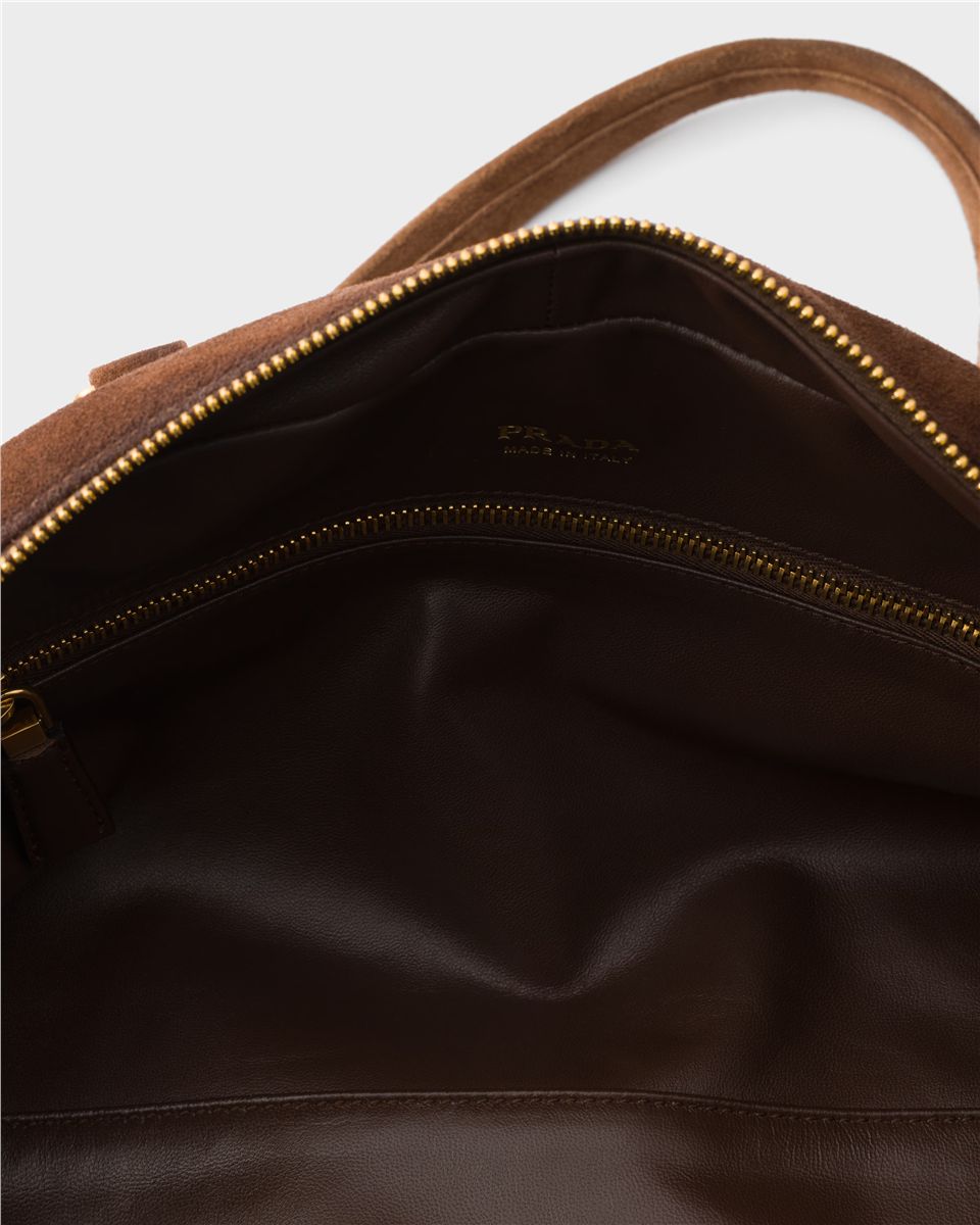 Prada bowling medium suede bag-PRADA-Verso